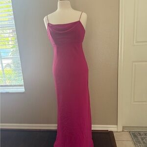 Michaelangelo Fuchsia Formal Maxi Dress with Spaghetti Straps size 6